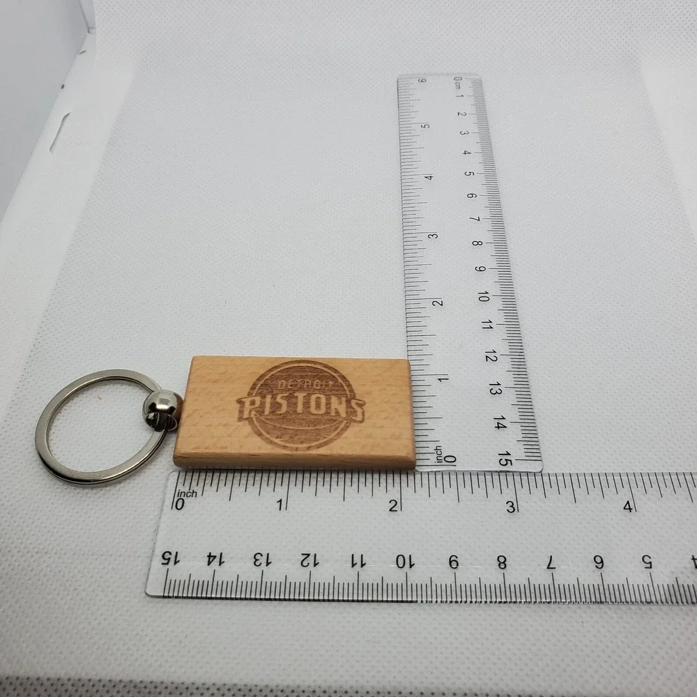 DETROIT‎ PISTONS BASKETBALL one custom wood keychain laser burned